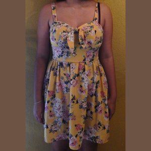 Xhilaration Yellow Floral Dress